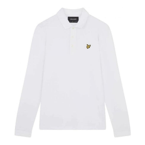 Lyle Scott Branded Chest Logo White Long Sleeve Polo Shirt XXL