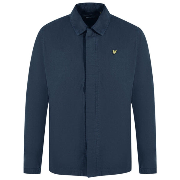 Lyle Scott Washed Drill Overshirt Navy Blue Jacket