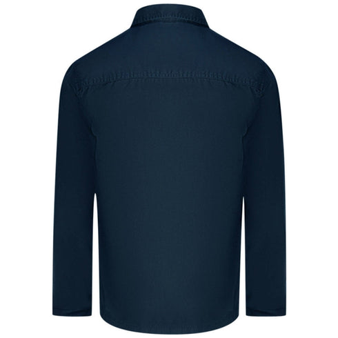 Lyle Scott Washed Drill Overshirt Navy Blue Jacket