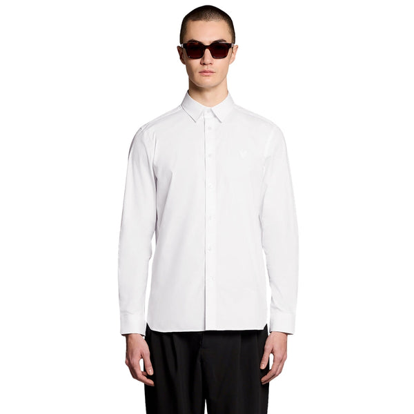 Lyle & Scott White Tonal Easy Care Poplin Shirt S