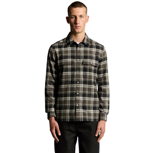 Lyle & Scott Black Brushed Cotton Check Shirt XS