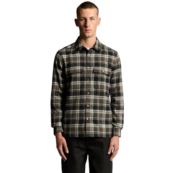 Lyle & Scott Black Brushed Cotton Check Shirt XS