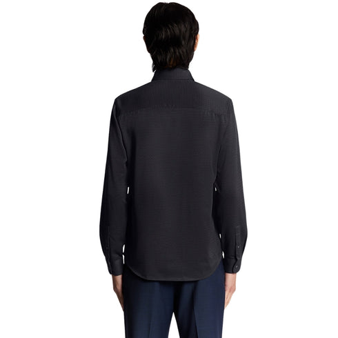 Lyle & Scott Navy Blue Jacquard Interlock Shirt S