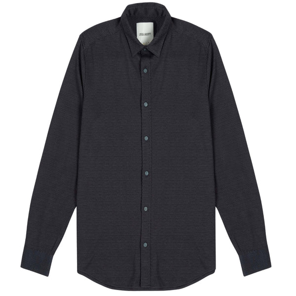 Lyle & Scott Navy Blue Jacquard Interlock Shirt S
