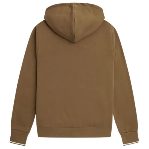 Fred Perry Twin Tipped Sleeve Brown Hoodie XS
