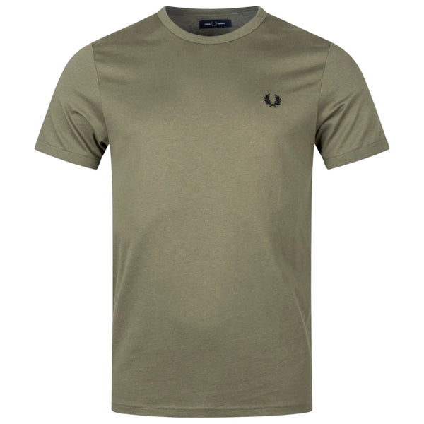 Fred Perry Uniform Green Ringer T-Shirt XS