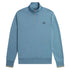 Fred Perry Twin Tipped Sleeve Ash Blue Half Zip Sweatshirt XS