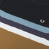 Fred Perry Panelled Striped Dark Carmel Brown T-Shirt