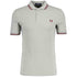 Fred Perry Burgundy Twin Tipped Collar Grey Polo Shirt S
