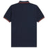 Fred Perry Oxblood Twin Tipped Collar Dark Navy Blue Polo Shirt XS