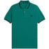 Fred Perry Black Twin Tipped Collar Mint Green Polo Shirt XS