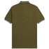 Fred Perry Brown Twin Tipped Collar Dark Green Polo Shirt XS