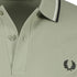 Fred Perry Black Twin Tipped Collar Light Green Polo Shirt XS