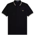 Fred Perry Brown Twin Tipped Collar Black Polo Shirt XS
