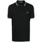 Fred Perry White Twin Tipped Collar Black Polo Shirt XS