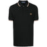 Fred Perry White Twin Tipped Collar Black Polo Shirt XS