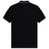 Fred Perry Red and Blue Twin Tipped Collar Black Polo Shirt XS
