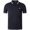 Fred Perry Light Blue Twin Tipped Collar Black Polo Shirt XS