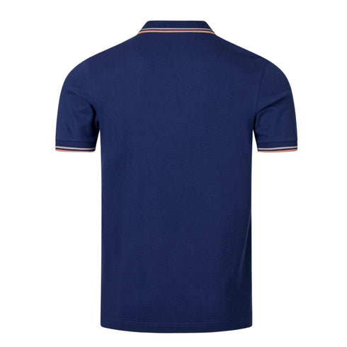 FRED PERRY M3600 T49 FRENCH NAVY/RUST/SEAGREASS TWIN TIPPED POLO SHIRT M