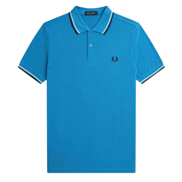 Fred Perry M3600 S10 Cyber Blue Polo Shirt Mens XS