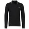 Fred Perry Silver Blue Twin Tipped Collar Black Long Sleeve Polo Shirt XXXL