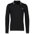 Fred Perry Silver Blue Twin Tipped Collar Black Long Sleeve Polo Shirt XXXL