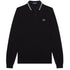 Fred Perry Sky Blue Twin Tipped Collar Black Long Sleeve Polo Shirt S