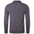 Fred Perry Black Twin Tipped Collar Gunmetal Grey Long Sleeve Polo Shirt XS