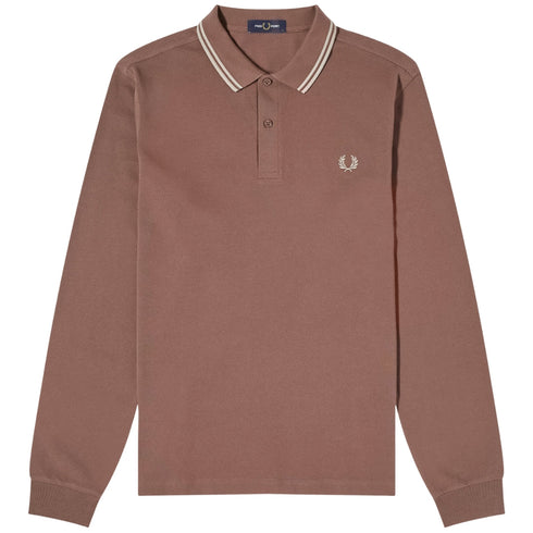 Fred Perry M3636 U85 Maroon Long Sleeve Polo Shirt Mens M