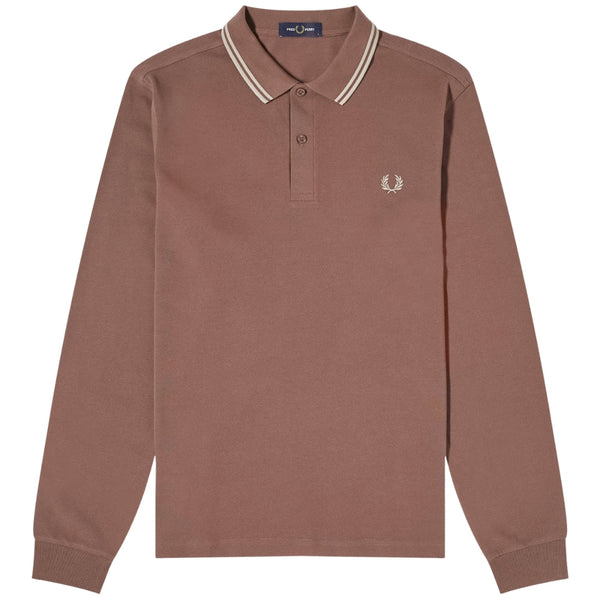 Fred Perry M3636 U85 Maroon Long Sleeve Polo Shirt Mens M