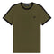 Fred Perry Tonal Tape Ringer Green T-Shirt