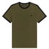 Fred Perry Tonal Tape Ringer Green T-Shirt