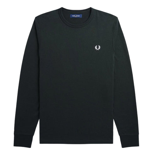 Fred Perry M4625 G85 Laurel Wreath Long Sleeve T-Shirt G85 Gunmetal Grey Long Sleeve T-Shirt Mens S