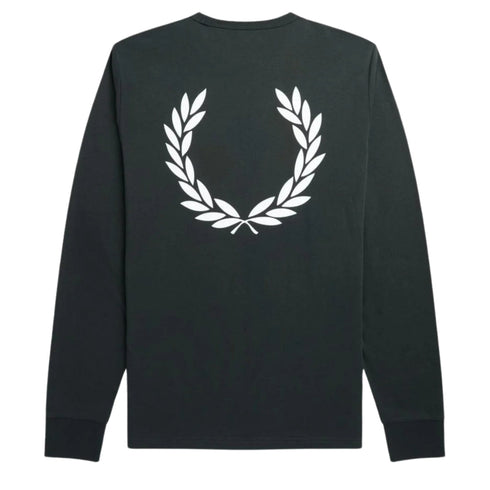 Fred Perry M4625 G85 Laurel Wreath Long Sleeve T-Shirt G85 Gunmetal Grey Long Sleeve T-Shirt Mens S