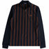 Fred Perry Long Sleeve Striped Panel Pique Zip Navy Blue Polo Shirt XS
