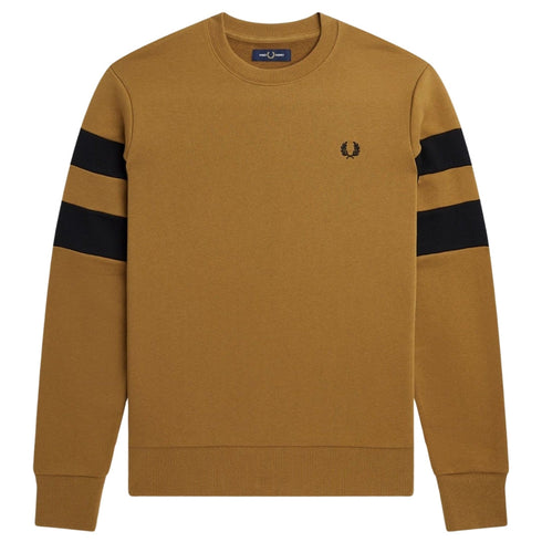 Fred Perry Twin Tipped Sleeve Camel Brown Sweatshirt S