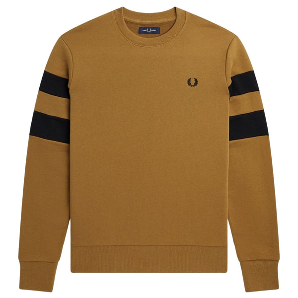 Fred Perry Twin Tipped Sleeve Camel Brown Sweatshirt S