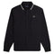 Fred Perry Knitted Collar Black Long Sleeve Shirt L
