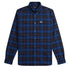 Fred Perry Long Sleeve Navy Blue Tartan Shirt XS