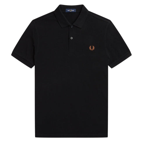 Fred Perry Plain Black Polo Shirt XS