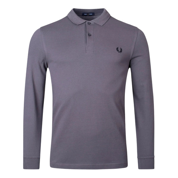FRED PERRY M6006 G85 GUNMETAL LS PLAIN POLO SHIRT S