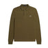 FRED PERRY M6006 R79 UNIFORM GREEN LS PLAIN POLO SIRT S