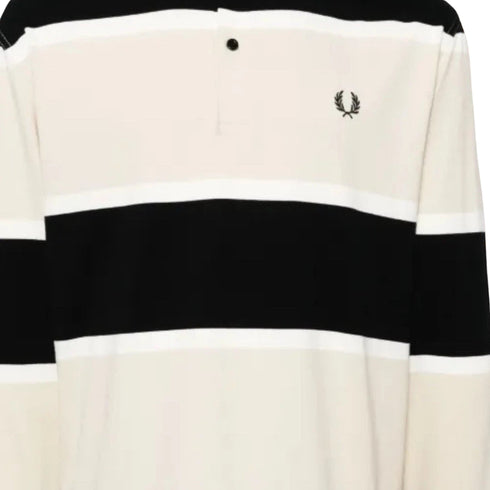 Fred Perry M7713 691 Oatmeal/Black/Cream Polo Shirt Mens XS