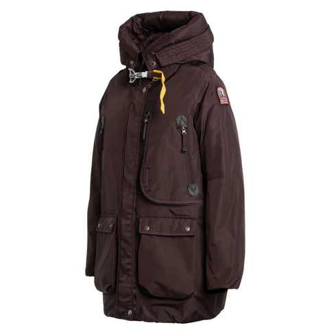 Parajumpers MAUD PWJKMA34 357 OBSIDION Dark Brown Long Down Jacket Womens S