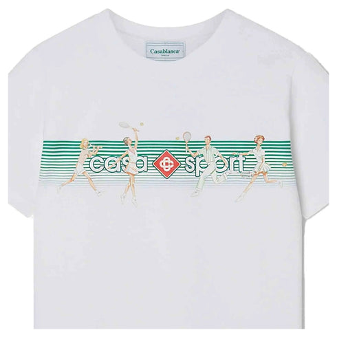 Casablanca Playful Stripes Design White T-Shirt S