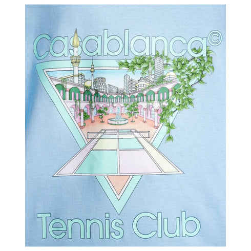 Casablanca Tennis Club Design Light Blue T-Shirt S