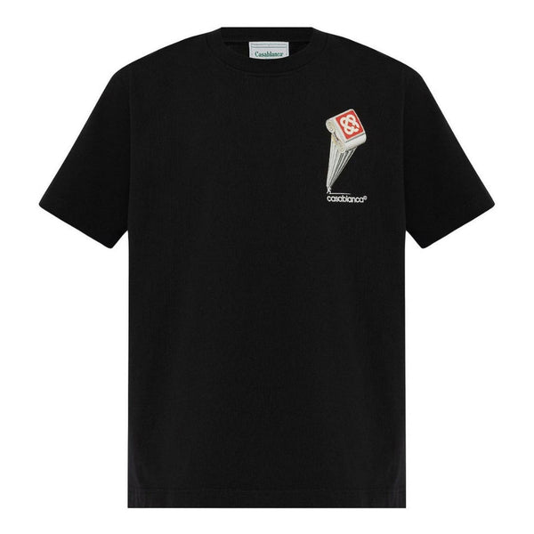 CASABLANCA LEANING COLUMN BLACK T-SHIRT S