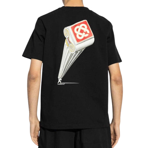 CASABLANCA LEANING COLUMN BLACK T-SHIRT S