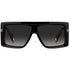 Marc Jacobs Black Square Framed Dark Grey Lens Sunglasses One Size