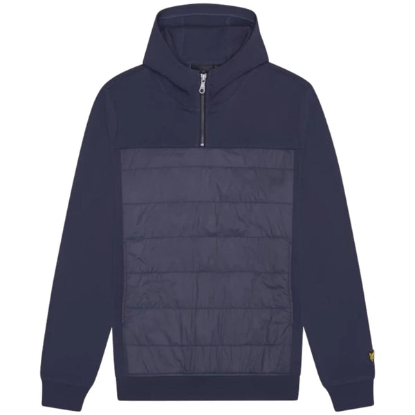 Lyle & Scott Hybrid Panelled Interlock Navy Night Hoodie M